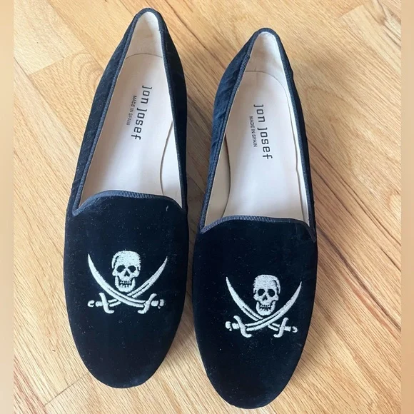 Jon Josef Gatsby Skull Flats Velvet Loafers - Picture 3 of 7